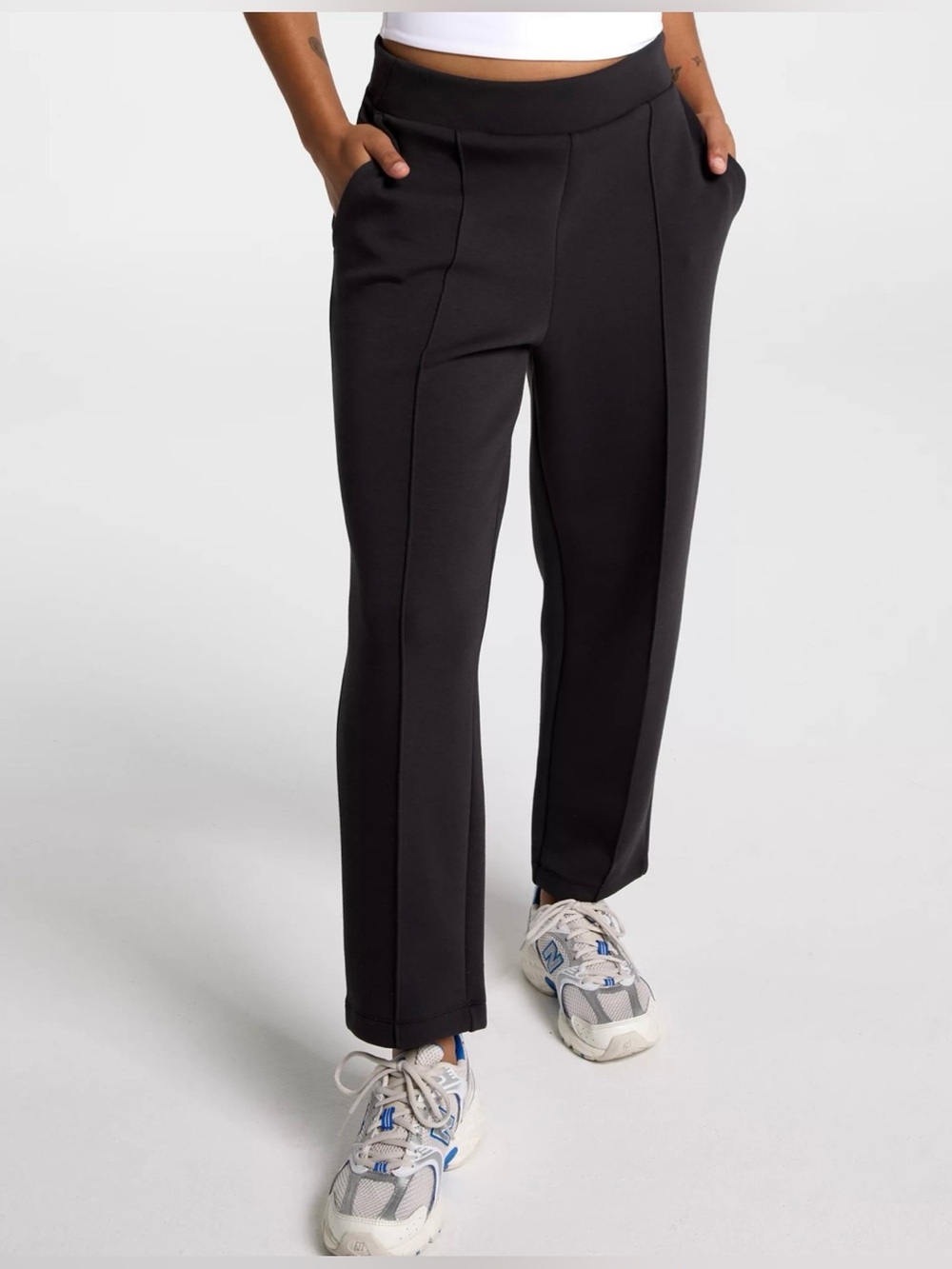 CALIA Women's Black Soft Scuba Tapered Pant
